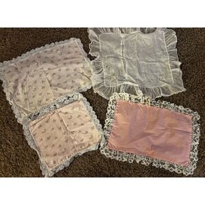 4 Vintage Handmade Throw Pillow Cases Various Sizes